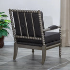 Gray Spindle Accent Chair with Cushion - Single Seat