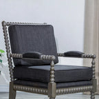 Gray Spindle Accent Chair with Cushion - Single Seat
