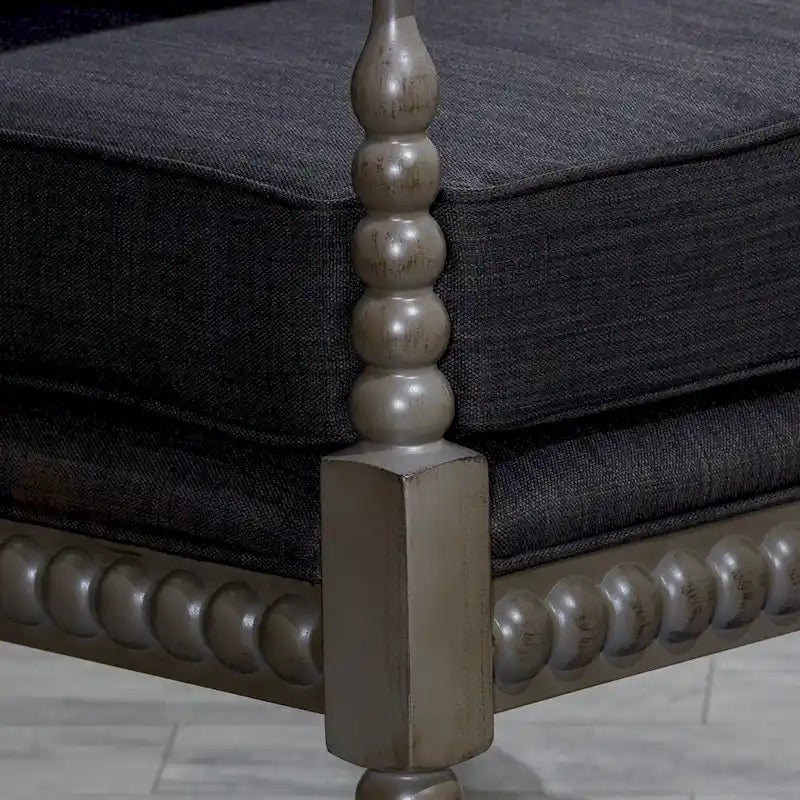 Gray Spindle Accent Chair with Cushion - Single Seat