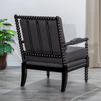 Gray Spindle Accent Chair with Cushion - Single Seat