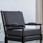 Gray Spindle Accent Chair with Cushion - Single Seat