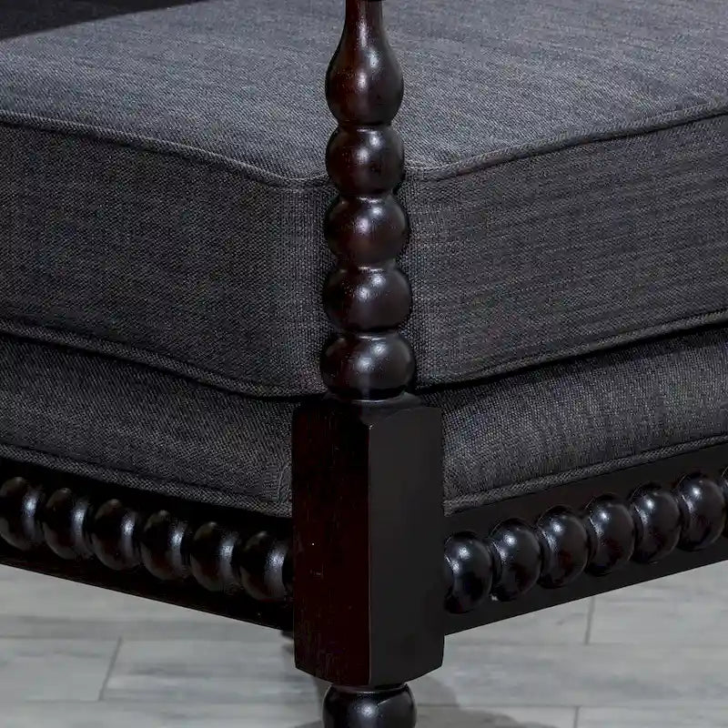 Gray Spindle Accent Chair with Cushion - Single Seat