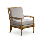 Gray Spindle Accent Chair with Cushion - Single Seat