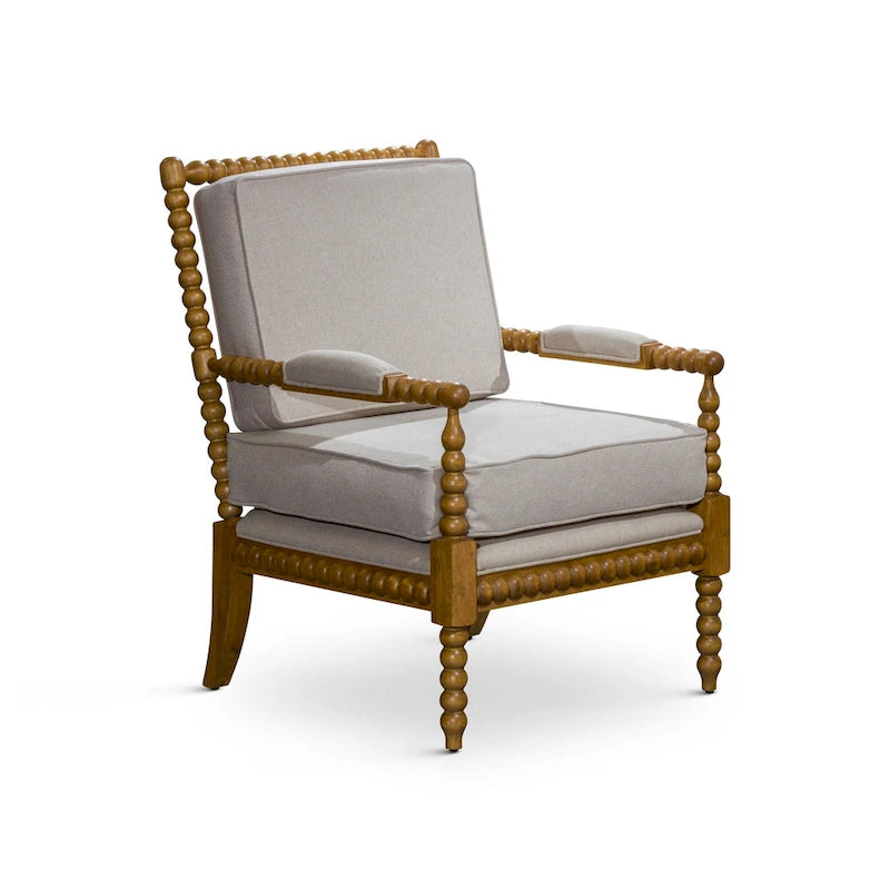 Gray Spindle Accent Chair with Cushion - Single Seat