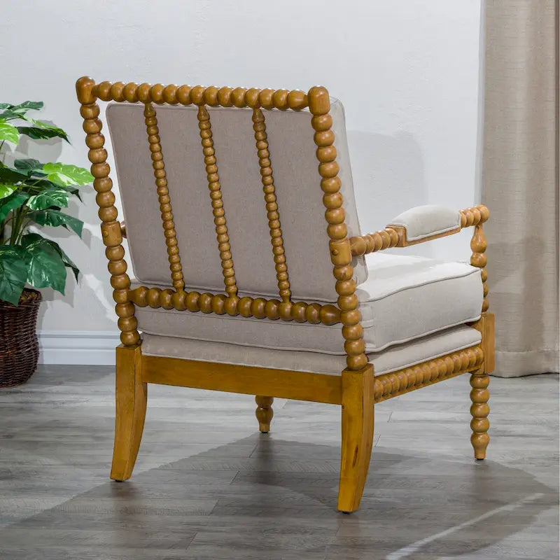 Gray Spindle Accent Chair with Cushion - Single Seat