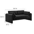 Beige Boucle Curved Sofa - 3 Seater