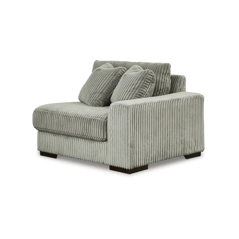 Beige Corduroy 5-Piece Sectional with Chaise