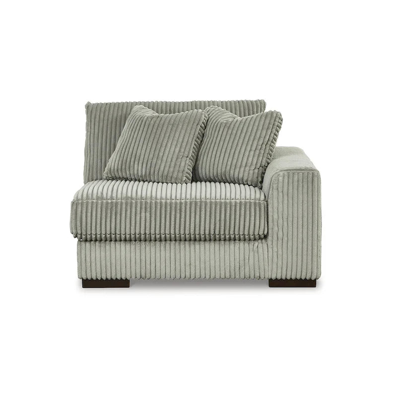 Beige Corduroy 5-Piece Sectional with Chaise