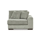 Beige Corduroy 5-Piece Sectional with Chaise