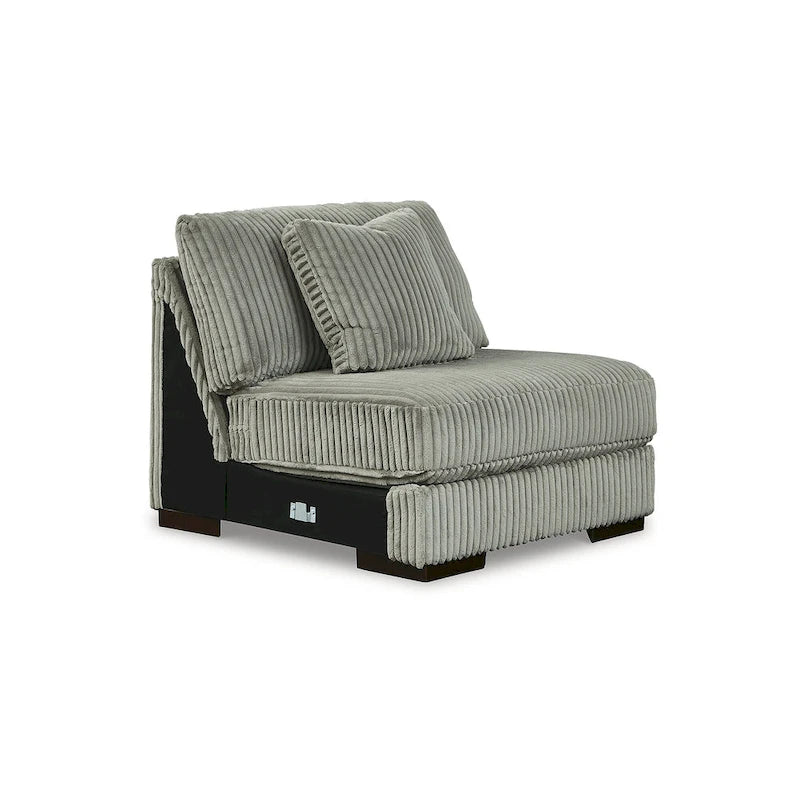 Beige Corduroy 5-Piece Sectional with Chaise