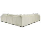 Beige Corduroy 5-Piece Sectional with Chaise