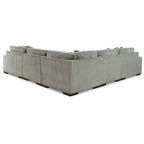 Beige Corduroy 5-Piece Sectional with Chaise