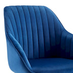 Set of 2 Velvet Swivel Dining Chairs with Golden Legs