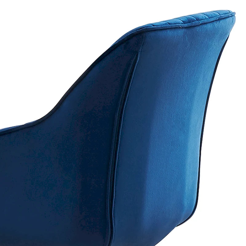 Set of 2 Velvet Swivel Dining Chairs with Golden Legs