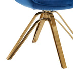 Set of 2 Velvet Swivel Dining Chairs with Golden Legs