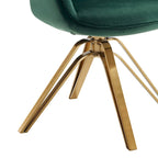 Set of 2 Velvet Swivel Dining Chairs with Golden Legs