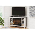 48" Corner TV Stand with Electric Fireplace - Gray Finish