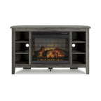 48" Corner TV Stand with Electric Fireplace - Gray Finish