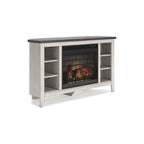48" Corner TV Stand with Electric Fireplace - Gray Finish