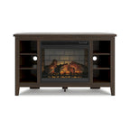 48" Corner TV Stand with Electric Fireplace - Gray Finish