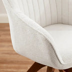 Set of 2 Mid-Century Swivel Dining Chairs with Wood Legs