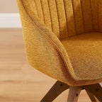 Set of 2 Mid-Century Swivel Dining Chairs with Wood Legs