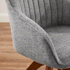 Set of 2 Mid-Century Swivel Dining Chairs with Wood Legs