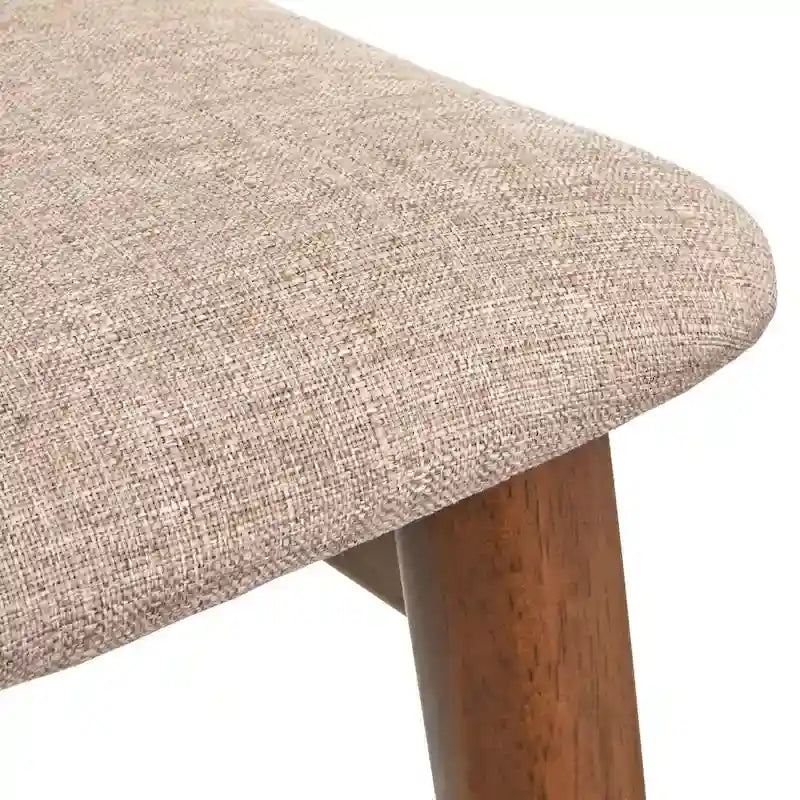 Walnut Counter Stool Set - Wheat Linen Upholstery - 26" Height - Set of 2