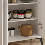 White 4-Door Shoe Storage Cabinet with Adjustable Shelves