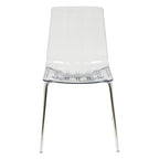 Transparent Acrylic Dining Chair with Chrome Legs - Modern Side Chair
