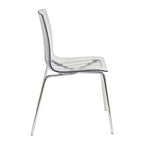 Transparent Acrylic Dining Chair with Chrome Legs - Modern Side Chair