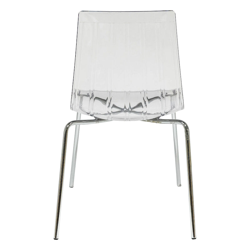 Transparent Acrylic Dining Chair with Chrome Legs - Modern Side Chair