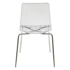 Transparent Acrylic Dining Chair with Chrome Legs - Modern Side Chair