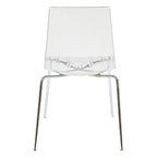 Transparent Acrylic Dining Chair with Chrome Legs - Modern Side Chair