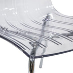 Transparent Acrylic Dining Chair with Chrome Legs - Modern Side Chair