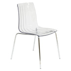 Transparent Acrylic Dining Chair with Chrome Legs - Modern Side Chair