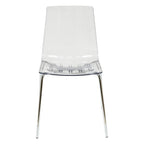 Transparent Acrylic Dining Chair with Chrome Legs - Modern Side Chair