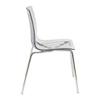 Transparent Acrylic Dining Chair with Chrome Legs - Modern Side Chair