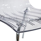 Transparent Acrylic Dining Chair with Chrome Legs - Modern Side Chair