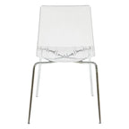 Transparent Acrylic Dining Chair with Chrome Legs - Modern Side Chair
