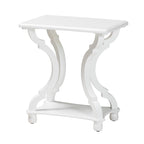 Black/White Wood End Table with Open Shelf
