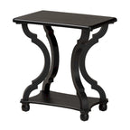 Black/White Wood End Table with Open Shelf