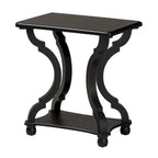 Black/White Wood End Table with Open Shelf