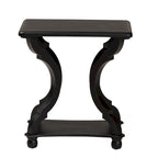 Black/White Wood End Table with Open Shelf