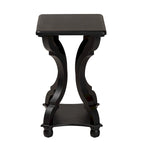 Black/White Wood End Table with Open Shelf