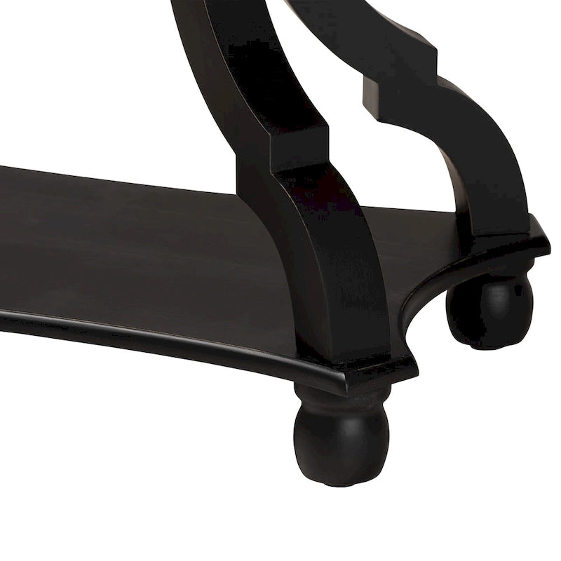 Black/White Wood End Table with Open Shelf
