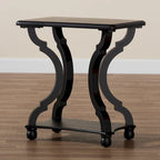 Black/White Wood End Table with Open Shelf