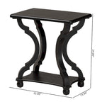 Black/White Wood End Table with Open Shelf