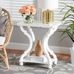 Black/White Wood End Table with Open Shelf