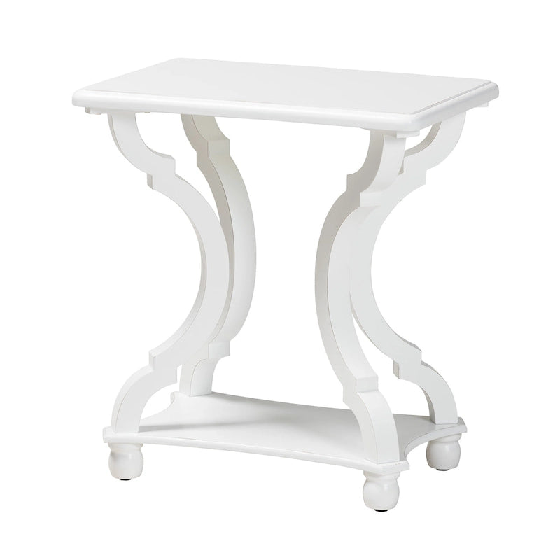Black/White Wood End Table with Open Shelf